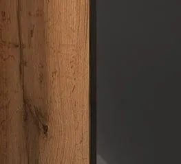 Eiche Wotan/Schwarz Hochglanz