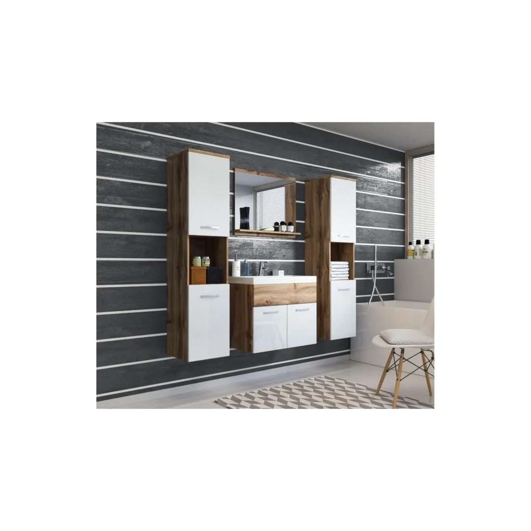 MONAL XL Badezimmermöbelset, Eiche Wotan/Weiß