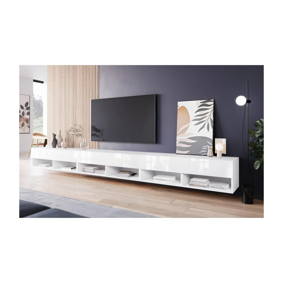 Langer Fernsehschrank "ANNE" mit glänzender Front