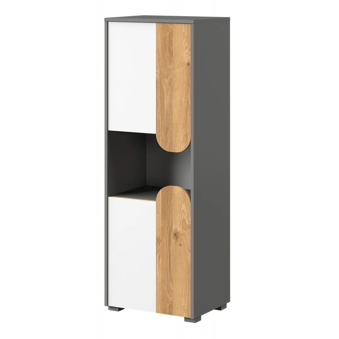 Regal CARINA 50 cm, Eiche Nash / Weiß / Hellgrau