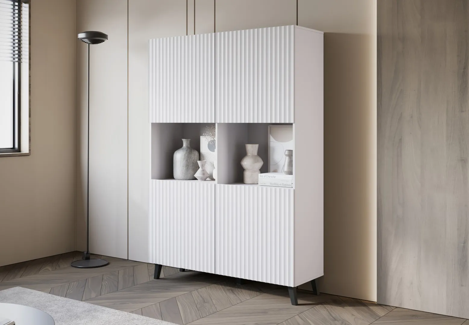 Witryna LOKET, Front MDF mit 3D-Muster