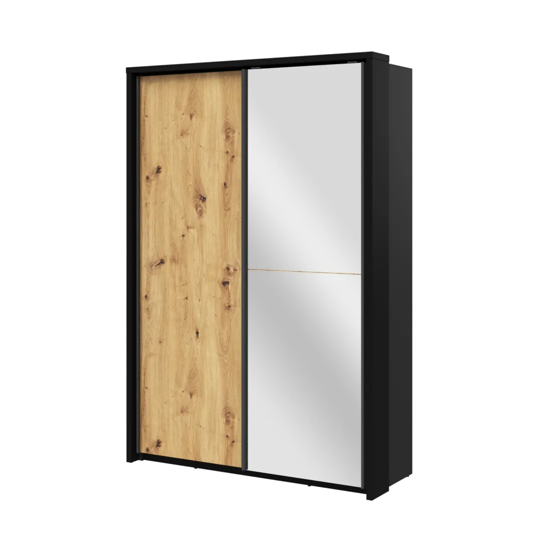 ERTA 21 Kleiderschrank, Eiche Artisan/Schwarz