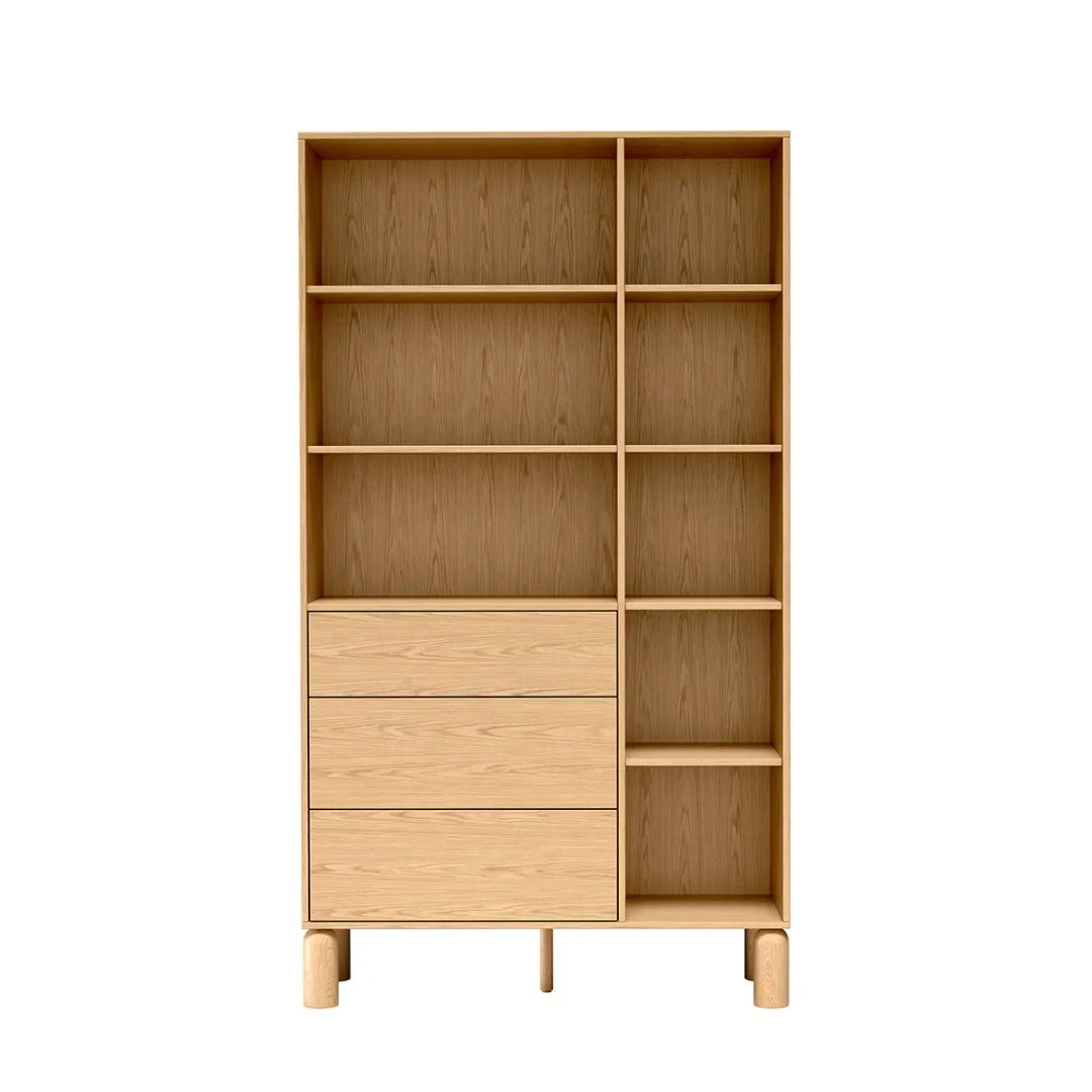 Hohes Regal SORIA 8, 110 cm, 3 Schubladen