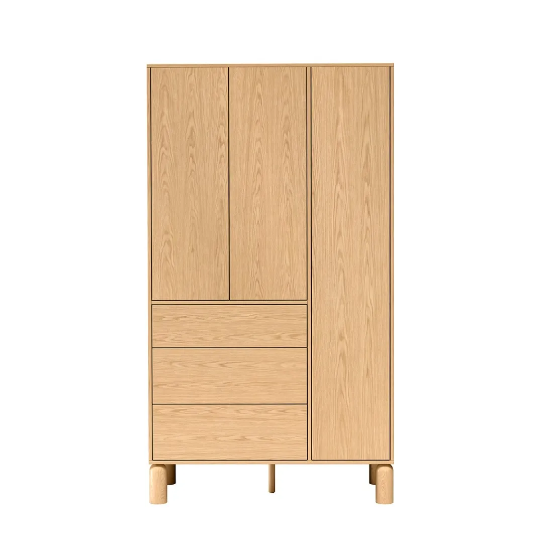 Kleiderschrank SORIA 9, 110 cm, 3 Türen, 3 Schubladen