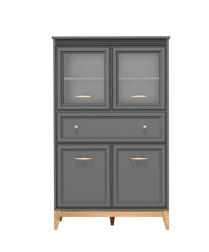 Vitrine TULUZA 5, 92 cm, 4 Türen, 2 Schubladen