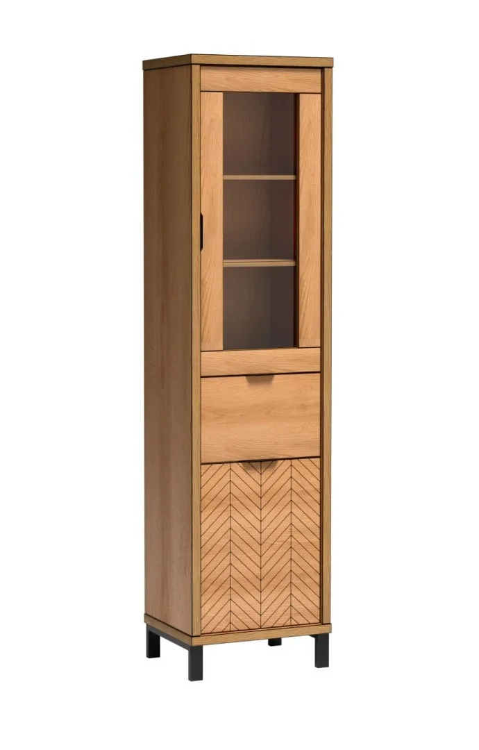 Vitrine FONTE 2, 50 cm, 2 Türen, 1 Schublade