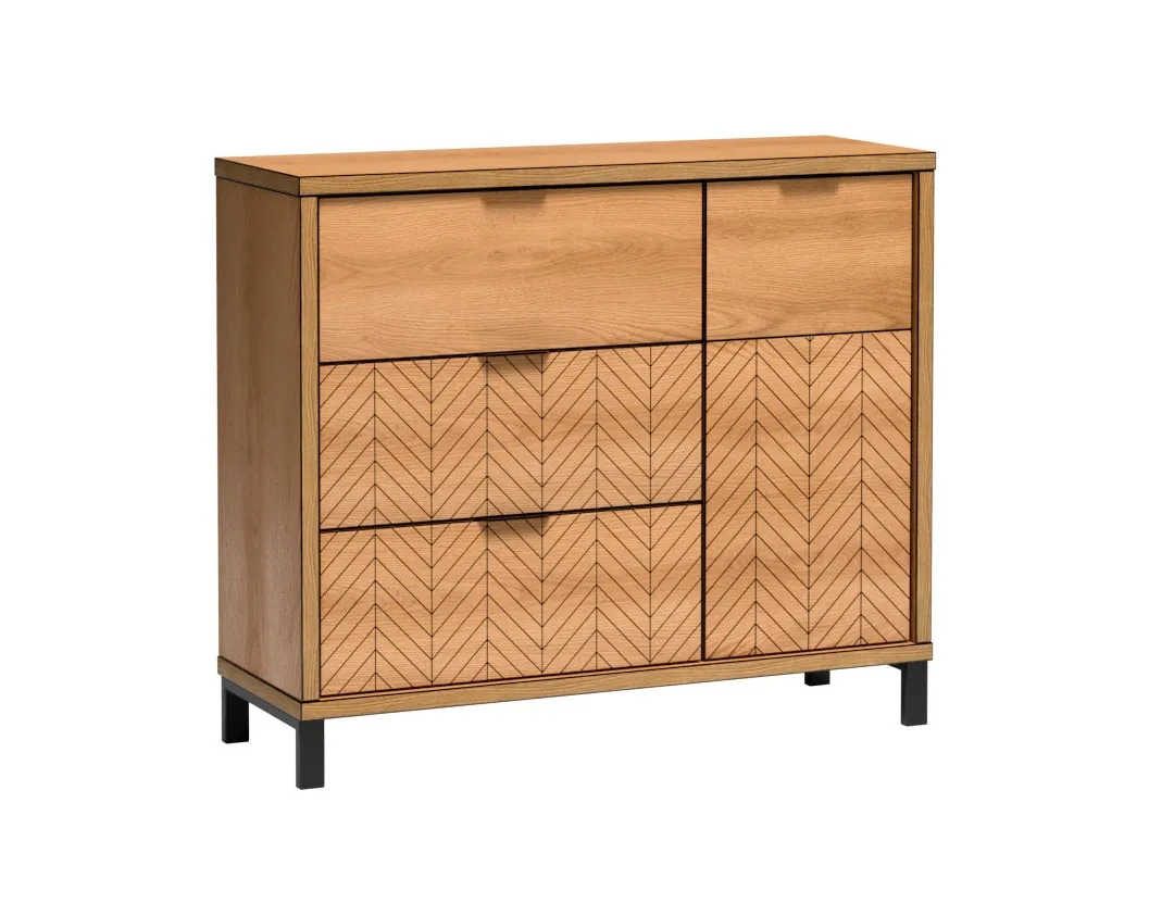 Kommode FONTE 5, 117,5 cm, 1 Tür, 3 Schubladen