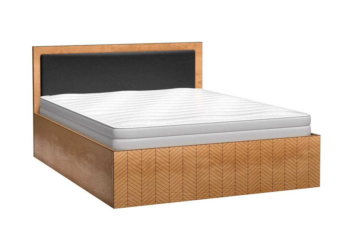 Bett FONTE 12, 160 × 200 cm, mit Stauraum und Lattenrost